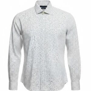 Tommy Hilfiger THFlex Cool Athletic Fit Shirt Men’s Large White Blue Paisley